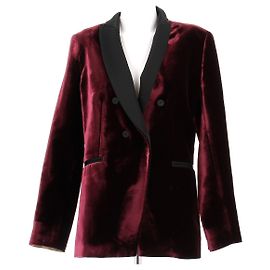 DMN Bordeaux Samt Blazer Bordeaux