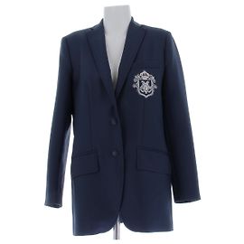 DMN Blazer marinho com emblema de lã Azul marinho