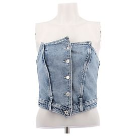Bustier Guess in denim blu cotone Blu