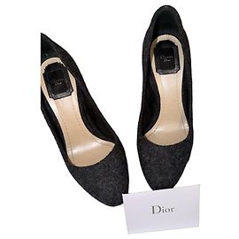 Gray felt pumps Christian Dior Grey