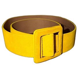 Ba&Sh Yellow suede leather belt Yellow