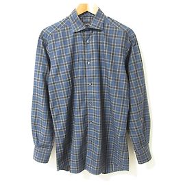 Camicia a maniche lunghe a quadri Ermenegildo Zegna Blu Blu navy