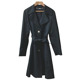 Autre Marque Escada Wool Belted Coat Black