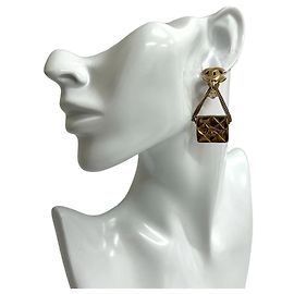 Orecchini a clip in oro matelassé Coco Mark di Chanel D'oro