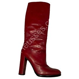 Botte cuir rouge Prada  Autre