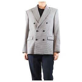 Autre Marque Black and white houndstooth double breasted jacket - size UK 10 Black