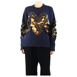 Altuzarra Pull en sequins bleu marine - taille L Bleu Marine