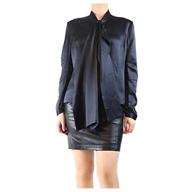 John Rocha Blusa di seta nera - taglia UK 14 Nero