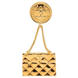 Spilla Vintage Chanel Coco Mark D'oro