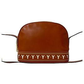 Bolsa de Ombro de Couro Yves Saint Laurent Marrom