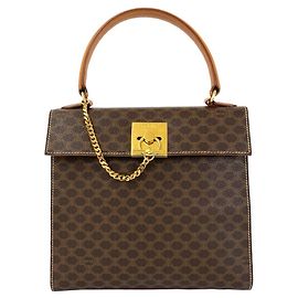 Céline Celine Macadam Blason Triomphe Ring Handbag Brown