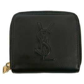 Portefeuille bi-fold en cuir noir Yves Saint Laurent Noir