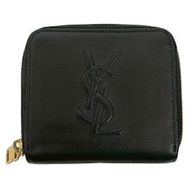 Yves Saint Laurent Black Leather Bi-fold Wallet Black