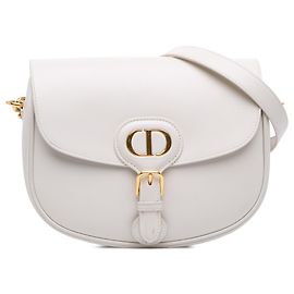 Dior White Medium Leather Bobby Crossbody White