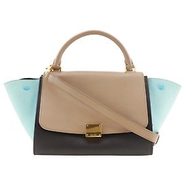 Céline Sac Trapeze en cuir tricolore noir Celine petit modèle Autre