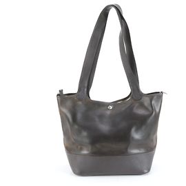 Bolsa tote de couro Picotin GM Amazonia estampada com F da Hermès Outro Castanho escuro