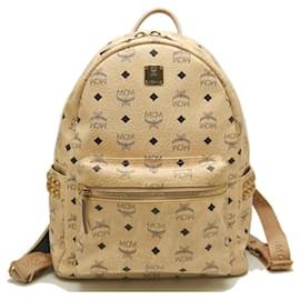 MCM Visetos Stark Side Stud Backpack Beige