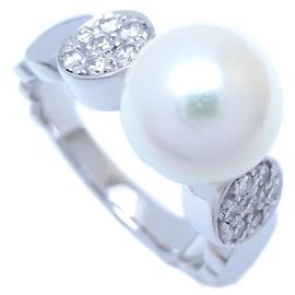 Piaget 18K Weißgoldring mit Diamant und Perle Andere