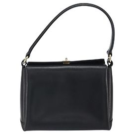 Sac à main vintage en cuir Gucci Noir