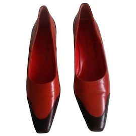 Escarpins Robert Clergerie Orange et Marron Cuir Taille 36 Marron