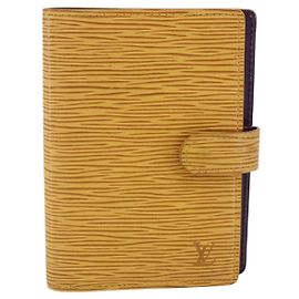Cubierta de agenda Louis Vuitton en cuero Epi PM Amarillo