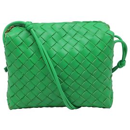 Bottega Veneta Small Loop Intrecciato Camera Bag in Green Lamb Leather Green