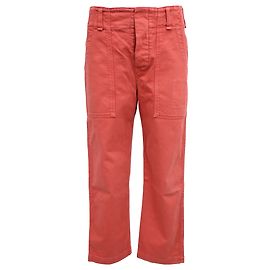 Pantalones rectos de algodón rojo Brunello Cucinelli Roja Burdeos