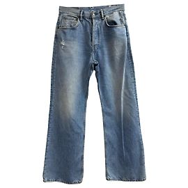 Jeans a gamba larga strappati in cotone blu Acne Studios Blu
