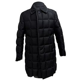 Thom Browne Quilted Down Super 130s Sport Coat in Black Wool Black