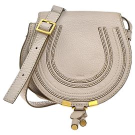 Chloé Borsa a tracolla Marcie in pelle piccola di Chloe Beige