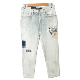 Lauren Ralph Lauren Patchwork Denim Pants Blue