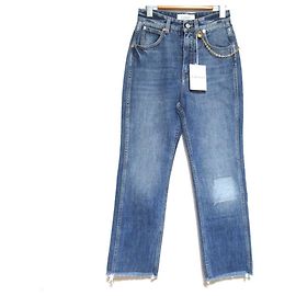 Jeans de mezclilla rectos y cortos con detalles de cadena Givenchy Azul Otro