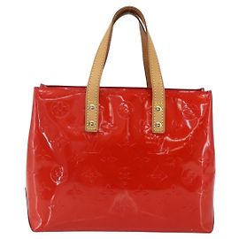 Louis Vuitton Reade Handbag Monogram Vernis PM Red