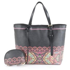 Bolsa Tote de Couro Paisley Etro Preto