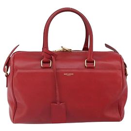 Sac Duffle Classique en Cuir Saint Laurent 6 Rouge