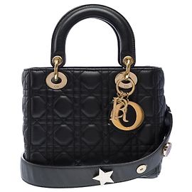 Bolsa DIOR Lady Dior em Couro Preto - 103265 Preto