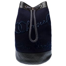 CHANEL Navy Blue Wool Bag - 103259 Navy blue