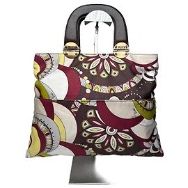 Vintage Emilio Pucci Handtasche aus Polyester Leder mehrfarbig abstrakt Mehrfarben