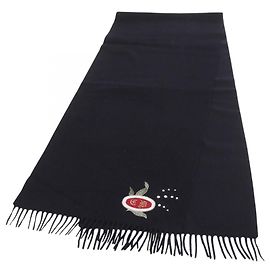 Christian Dior Navy Cashmere Stole Navy blue