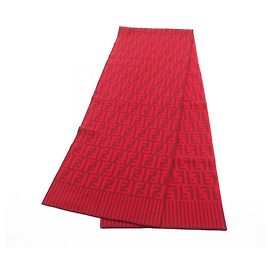 Fendi Wool Stole in Bordeaux Red Red Dark red