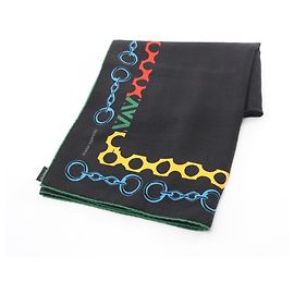 Sciarpa Hermès Carré Geant LISTA IN CATENE 140 Nero Multicolore