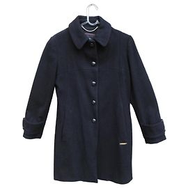 Thomas Burberry Black Wool and Cashmere Coat Black