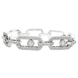 Bracciale Messika, "Pavé So Move XL", oro bianco e diamanti. Altro