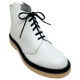 Autre Marque Bottines à lacets blanches en cuir Arts & Science Blanc