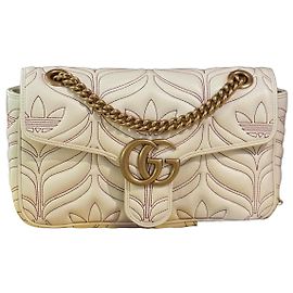 Gucci x Adidas Marmont Leder Handtasche Weiß Weiß