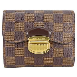 Cartera Joy Tri-fold Louis Vuitton Castaño Damier ebene