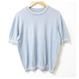 Emporio Armani Kurzarm-Strickpullover Blau Hellblau