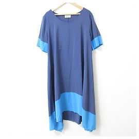 Autre Marque Robe Bicolore Franco Ferraro Bleu Marine Bleu clair