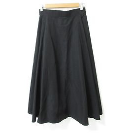 Autre Marque Falda de algodón y lino BLAMINK Negro