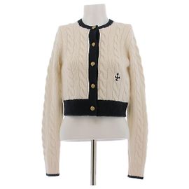 Polo Ralph Lauren Cardigan blanc et marine en cachemire Blanc